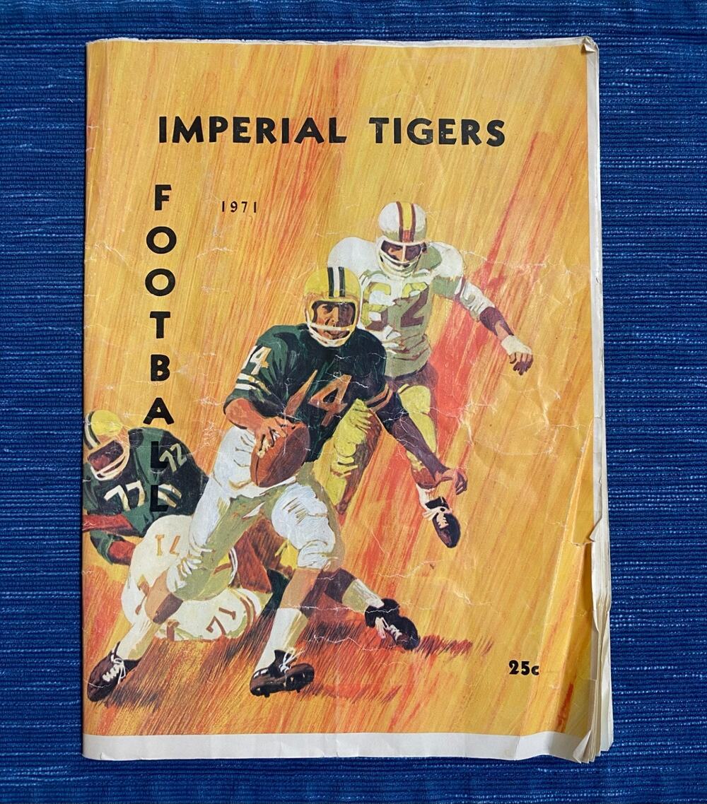 Vintage Imperial Tigers High School Football Program 1971 California 103B